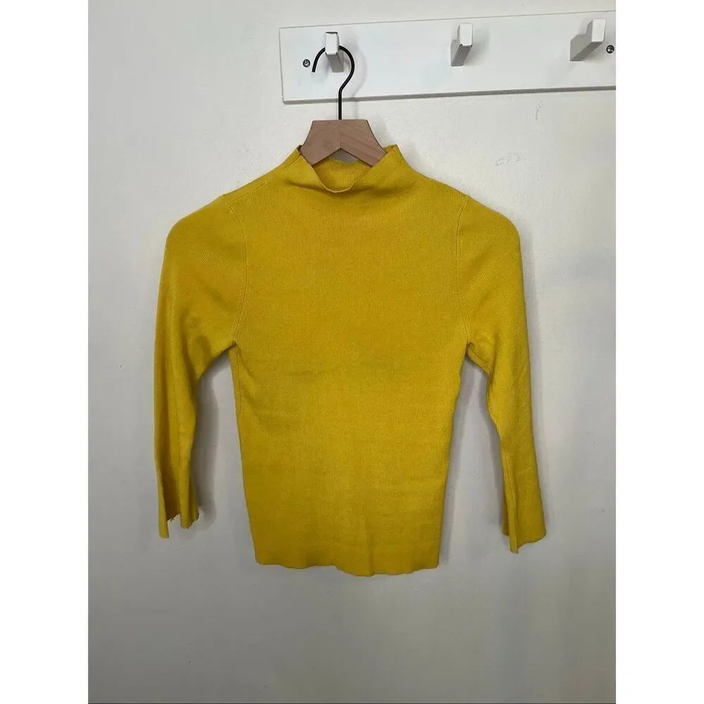 Maeve Mock Neck Top | Yellow in XS